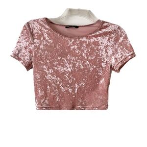 SHEIN Velvet Crop Top, Sz. M, Pink